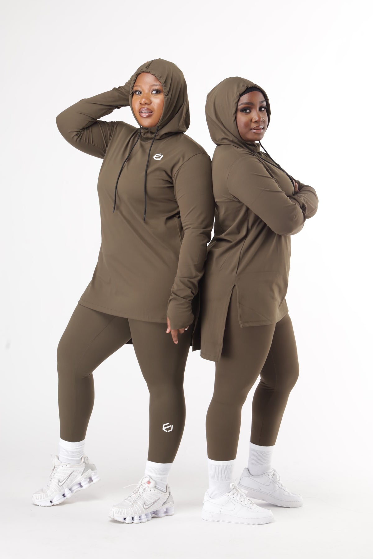 Sport Hijab Hoodie Set - Green
